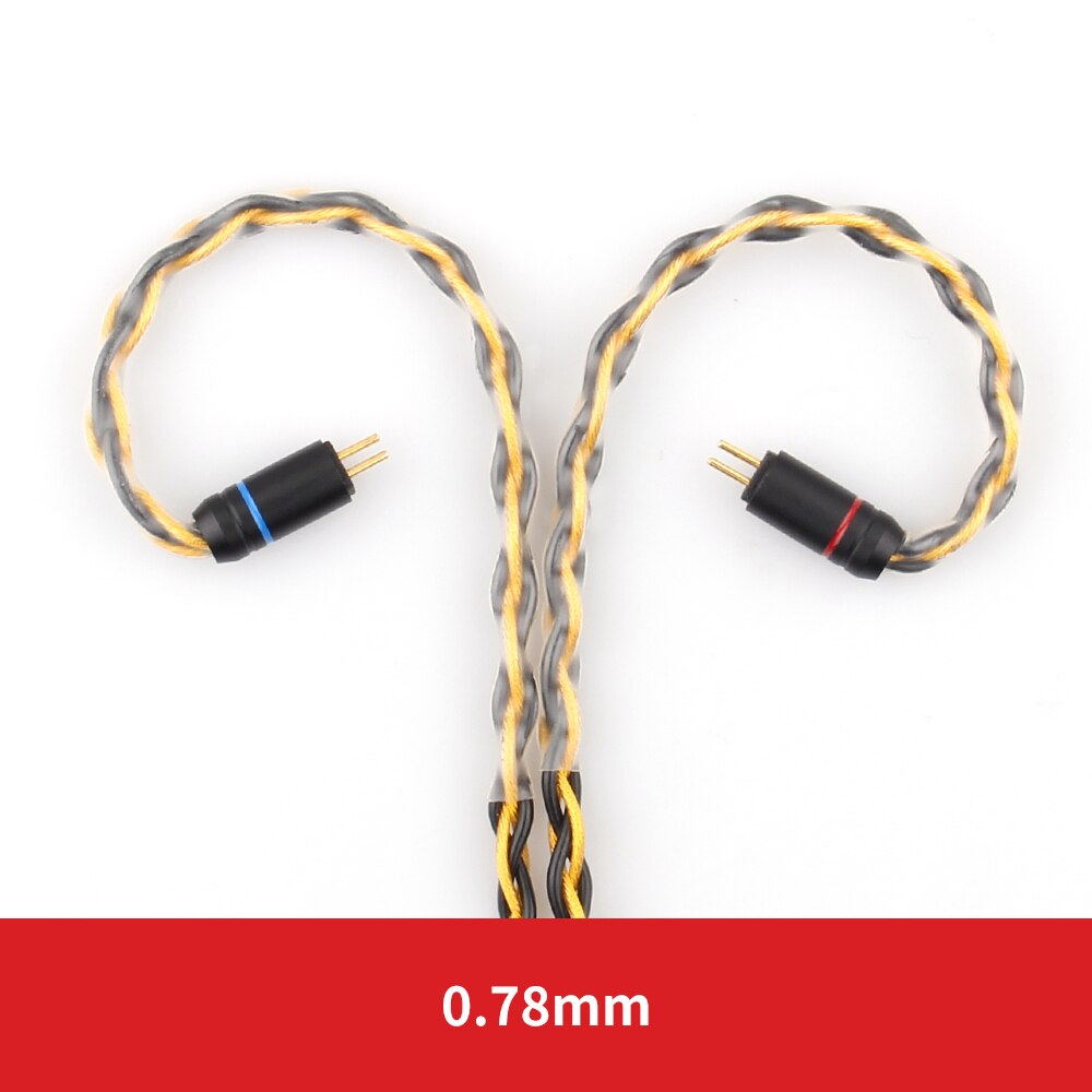 TRN Earphones T1 Gold Silver Mixed plated Upgrade cable 8 Core Headphone wire for V90 V80 V60 V30 V20 V10 C10 ZST T2 S2 BQ3 NO.3: 0.78MM PIN