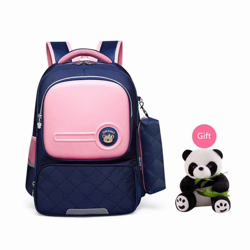 OKKID children school bags for girls cute korean style kids pink bag orthopedic school backpack for boy waterproof bookbag: pink