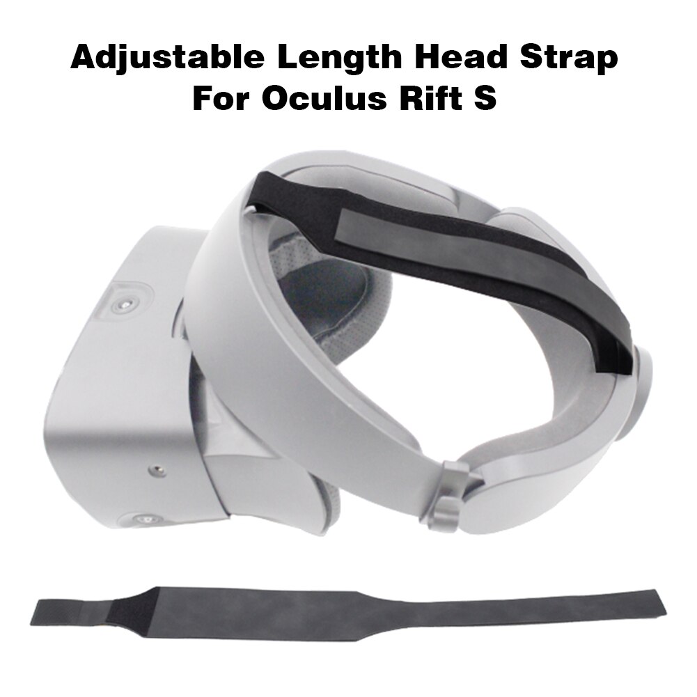 Zwarte Riem Verminderen Druk Hoofd Strap Pu Leather Gaming Vr Headset Accessoires Magic Sticker Verstelbare Lengte Voor Oculus Rift S