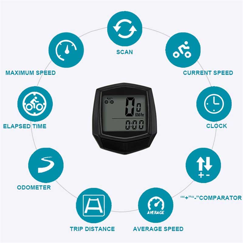 Bicycle Waterproof Bicycle Odometer Riding Cycling Speed Counter Code Table Digital LCD Computer Stopwatch Bicycle Speedometer