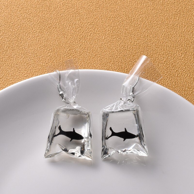 Kreative transparent Koi Fisch goldfisch Wasser Tasche Ohrringe für Frauen Mädchen Niedliche Kleine Goldfisch Baumeln Earing Schmuck Zubehör: H27809