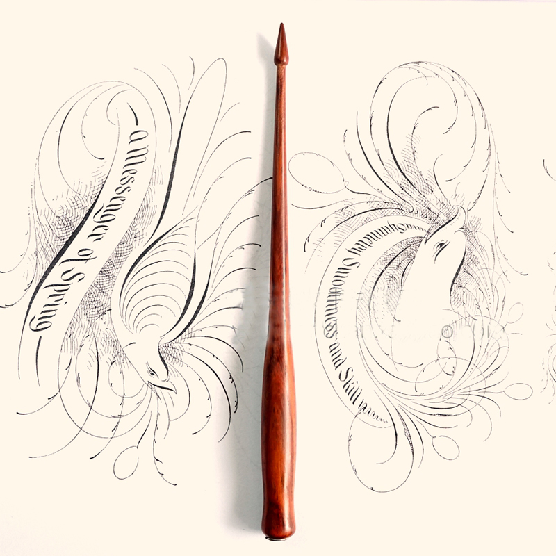 Best Handmade Rose Wood English Calligraphy Copperplate Oblique Dip Pen Holder European Vintage Dip Pen
