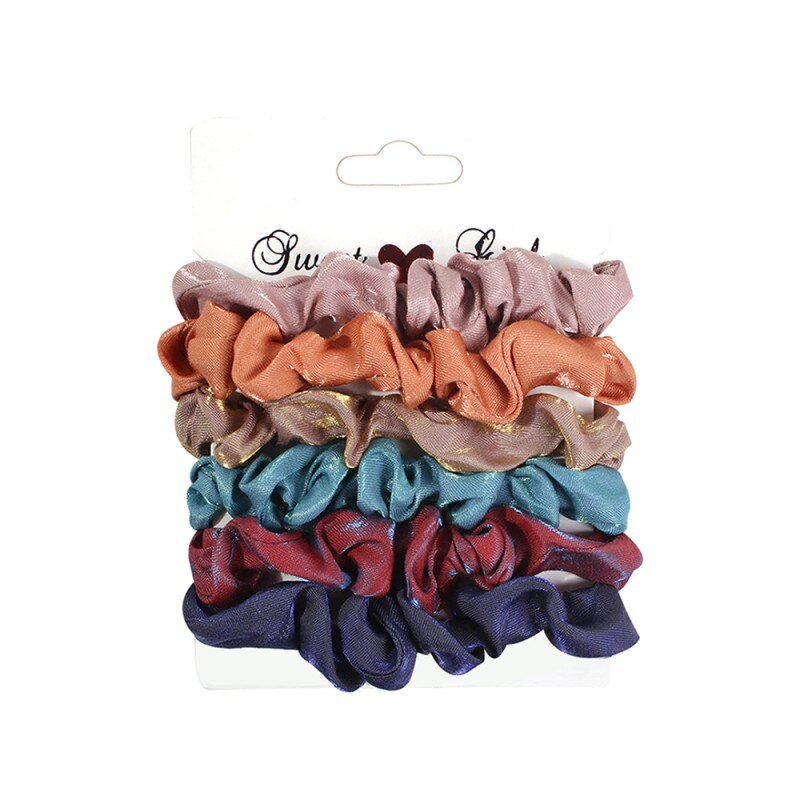 6 PCS Soft Velvet Elastic Hair Rope Scrunchies Sweet Pearls Hair Accessories For Women Tie Hair Ring Ponytail Holder Headpiece: 12