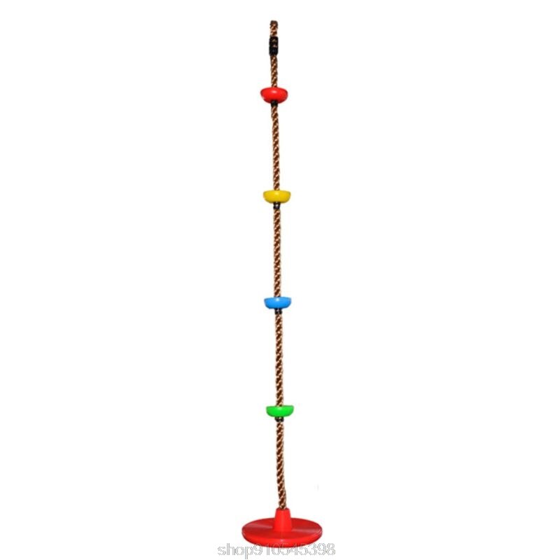Robuster Kunststoff Schaukelsitz - Kletterseil mit Scheibe - Outdoor-Spiel für Kinder ab 3 J.