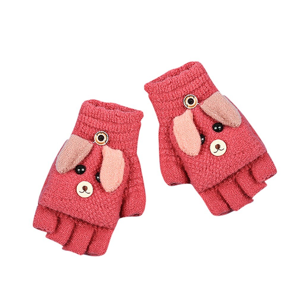 herbst Winter neue freundlicher Nette Fünf-Gefingert Samt Karikatur Warme Gestrickte Handschuhe Handschuhe gestrickte Winter handschuhe # O14