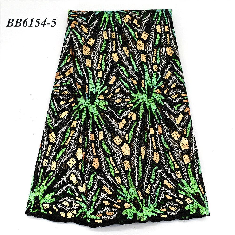 The latest style french net embroidery with sequin women party dress lace 5 yards: 5