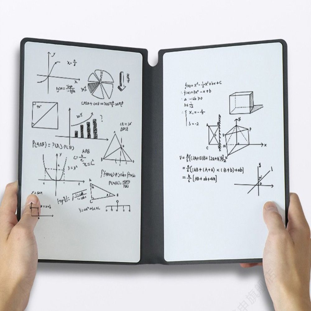 Bærbar, stilfuld, sletbar ugentlig planlægger i læder, skrivetavle, notesblok, whiteboard-notesbog med whiteboardpen, viskelærred