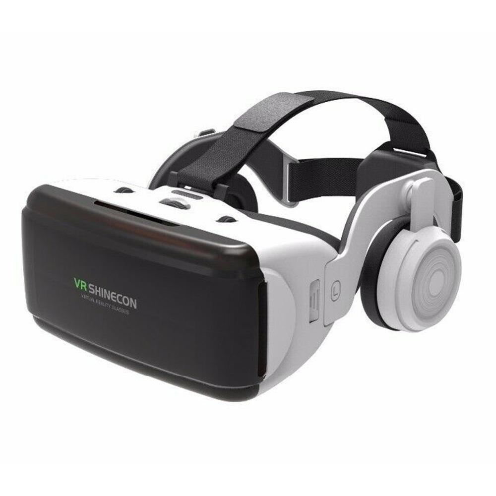 Original VR Virtuelle Realität 3D Gläser Kasten Stereo VR Google Karton Headset Helm für IOS Android Smartphone,Bluetooth Rocker: mit Kopfhörer