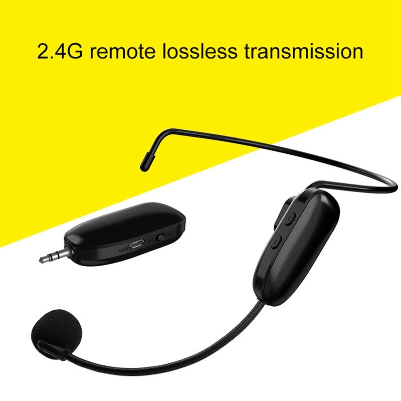 2.4G Wireless Microphone Headset 2 in 1 Handheld Head-Wear Bluetooth Microphone for Speech Loudspeaker Teaching Meeting Guide