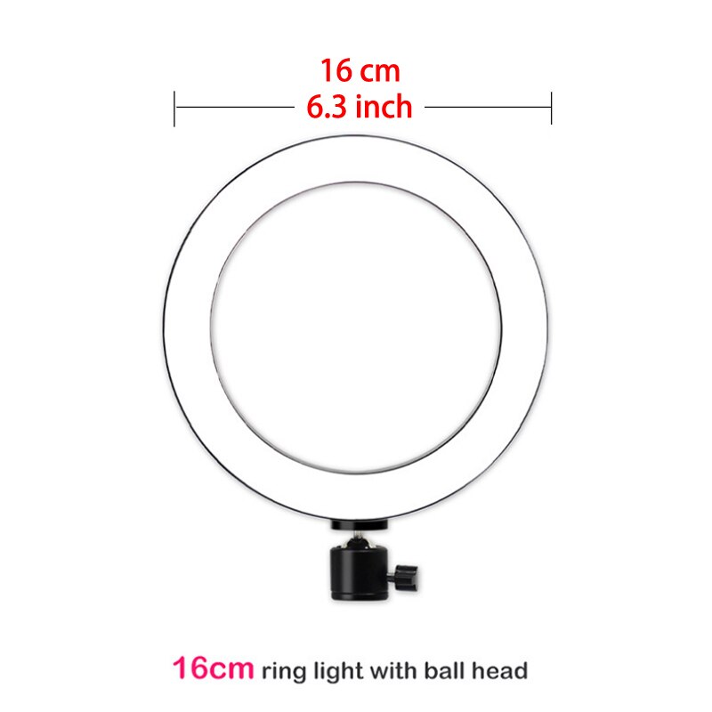 26Cm Ronde Ring Lamp Video Selfie Ring Met Telefoon Houder Voor Fotografie Verlichting Statief Stand Make-Up Lamp foto Foto Camera: 16cm