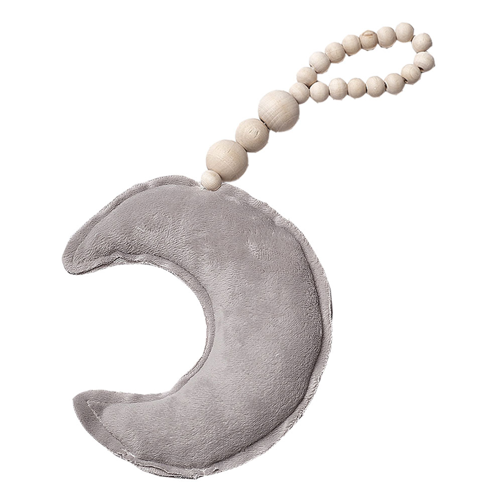 Baby nordic moon träpärlor dekoration leksaker barn sängrum spjälsäng tält dekor ornament nyfödda fotografi prop leksak: Grå