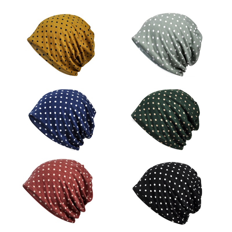 Neck Warm Sleep Yoga Headwear Hat Scarf Dot Print Casual Style Sun