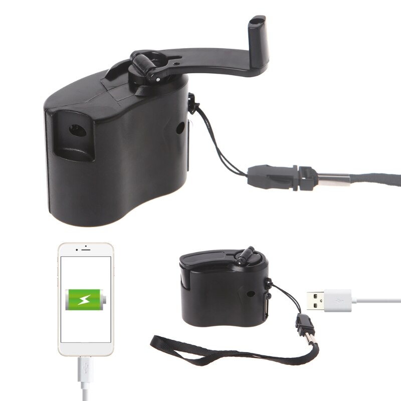 Manuelle Ladegerät Notfall draussen Tragbare Hand Energie USB Dynamo Kurbel Für Telefon