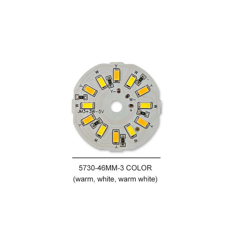 3/5/10PCS Round LED Light Board DC 5V 3W Low Voltage 5730 2835 SMD LEDs 3000K Warm or White 6000K Dimmable Bulb Lamp Panel