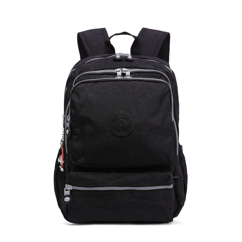 TEGAOTE-Mochila clásica de nailon para mujer, morral escolar para adolescentes, mochila de estudiante estilo pijo, morral femenino: Black