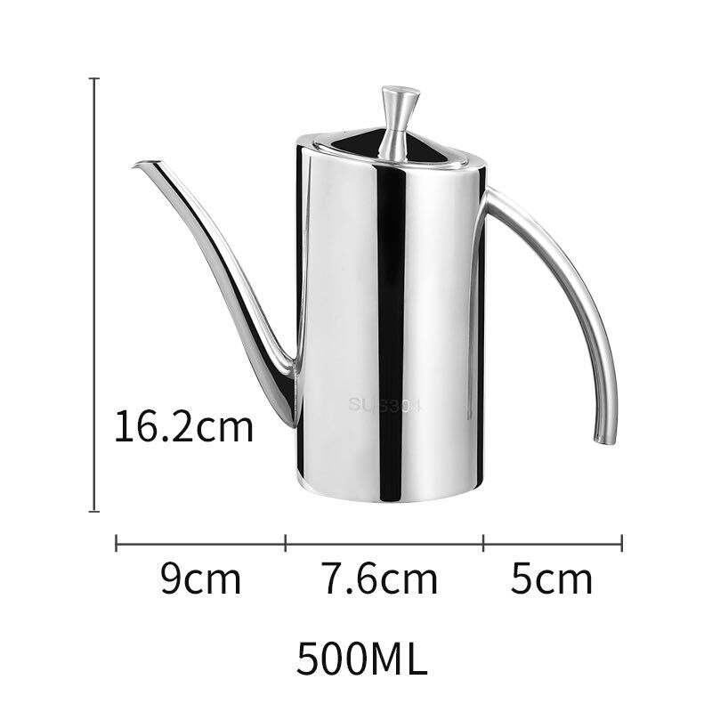 Oțel rezistent la praf, 304 recipient de ulei din oțel inoxidabil și recipient de ulei etanș , 500 ml 700 ml 1000 ml sticle de ulei de măsline, dozator de ulei de gătit: 500ml clasice