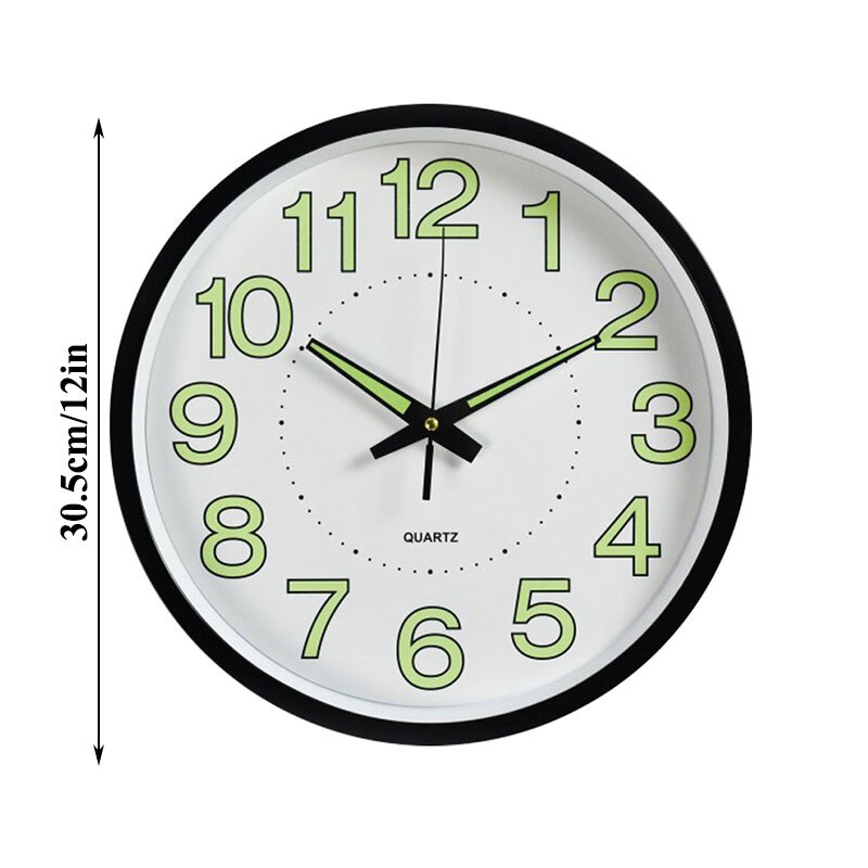 Reloj de pared fluorescente de estilo antiguo Vintage para el hogar, sala de estar, oficina y cocina, 30cm, 1 unidad