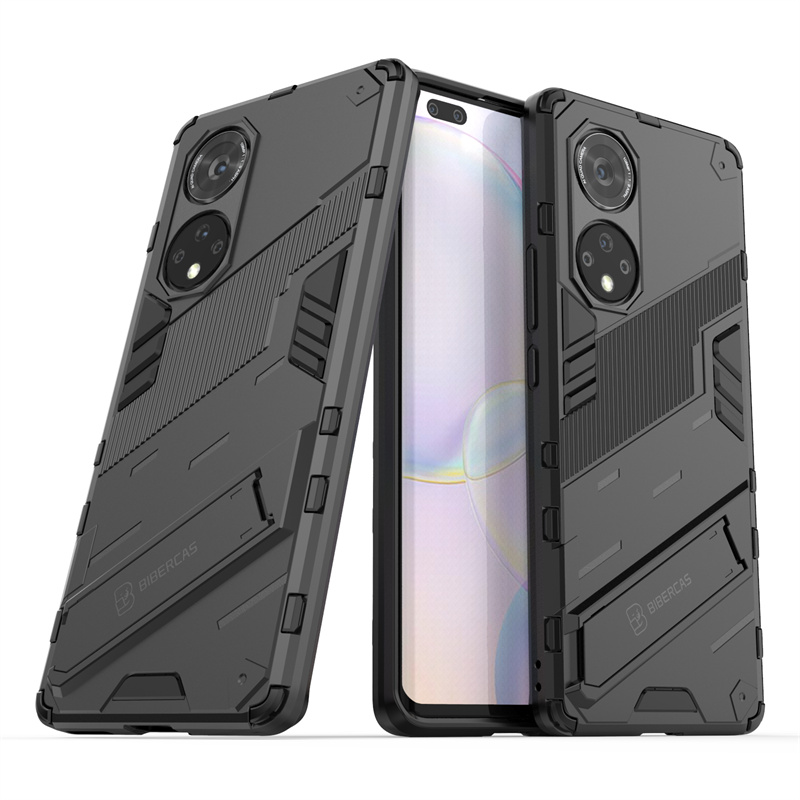 Houder Case Voor Honor 50 Cover Voor Huawei Honor 50 Capas Pantserstandaard Schokbestendige Achterkant Voor Eer 50 Pro 50 Fundas: Hout / zwart