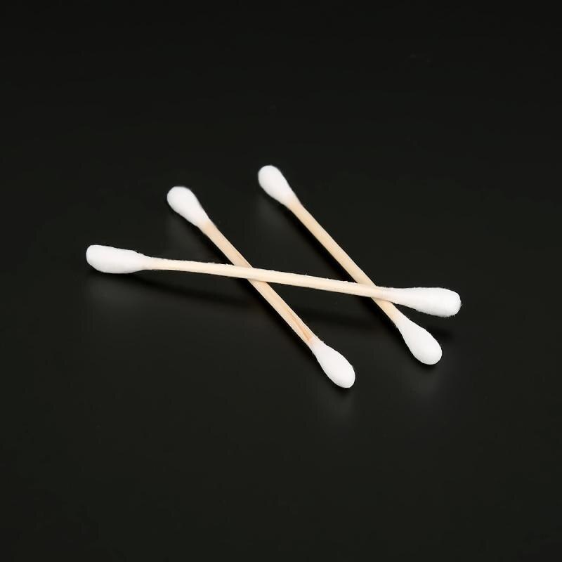 Unids/bolsa de bastoncillos de algodón de maquillaje desechables de doble cabeza, hisopo higiénico para el cuidado de la salud, bastoncillos de algodón suave para la oreja y la nariz, hisopos de maquillaje 100