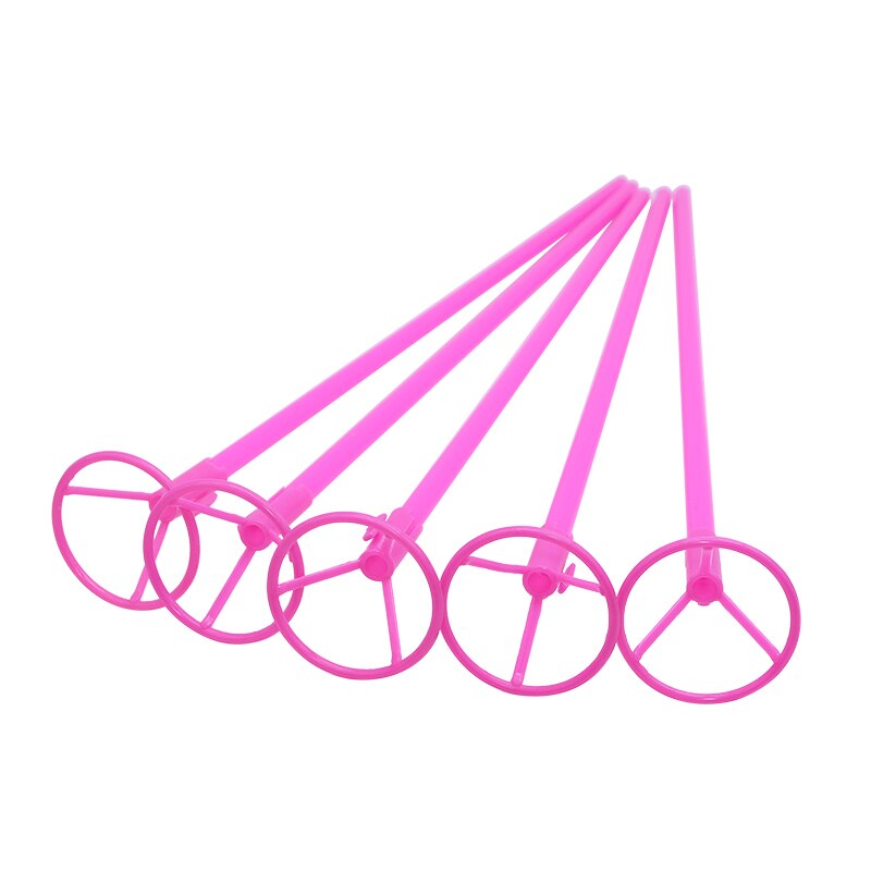Porte-ballons en aluminium 5/10 pièces, porte-ballons en plastique avec tasse, accessoires, tiges en PVC pour décorations de fête d&#39;anniversaire et de mariage: Pink / 5pcs