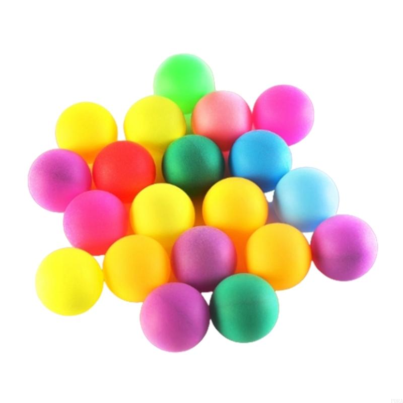 P0RA 50pcs Farbige Pingpong -Ball -Unterhaltungstisch Tennisball Waschbarer Spielball