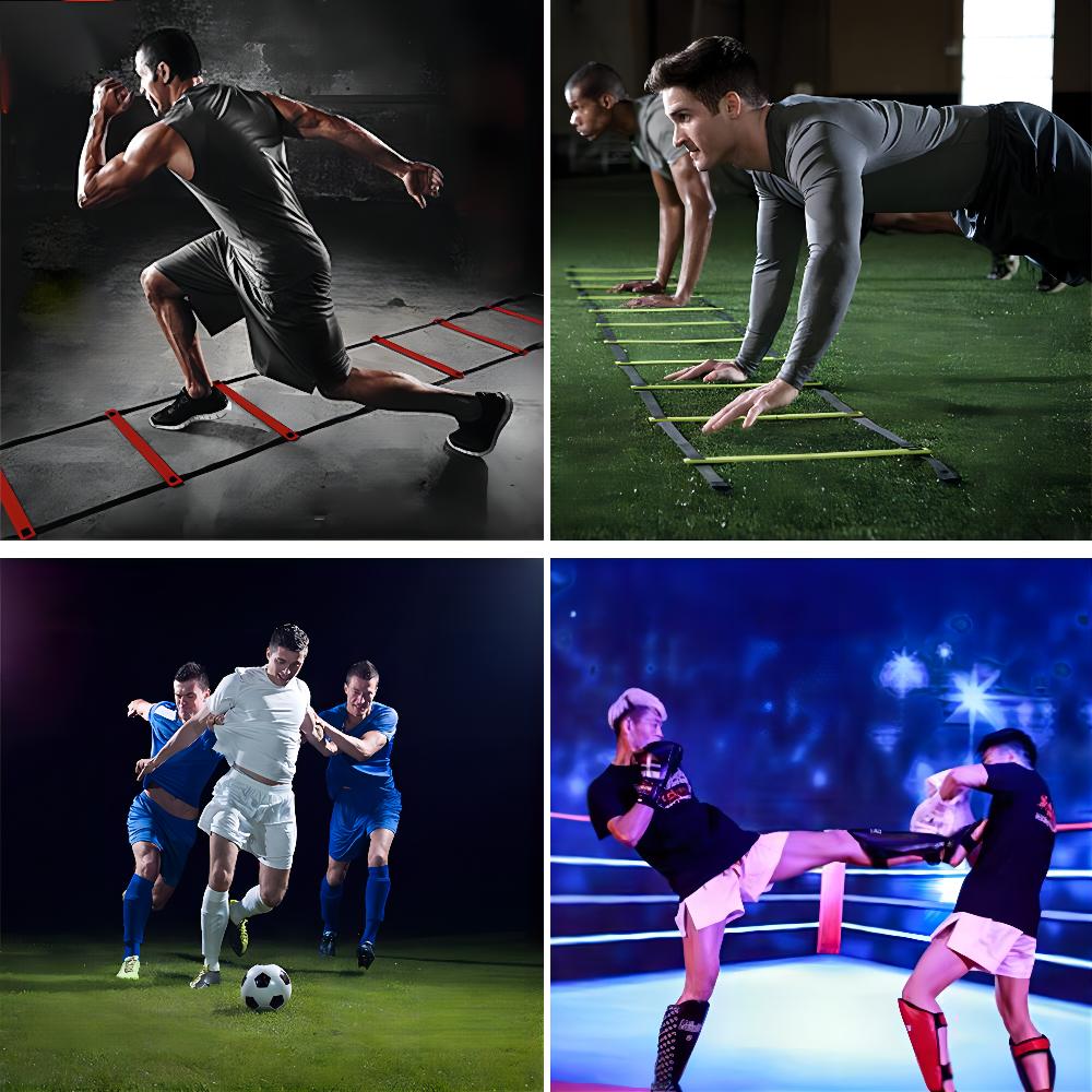 Speed Agility Training Ladder Adjustable Nylon Straps Stairs Outdoor Fitness Football Boxing Agile Pace Training Agile Staircase