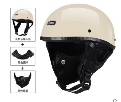 Brammo Moto Rcycle Helm Vintage Pu Leer Half Helm Moto Rbike Helm Moto Casco Bril En Masker: 18