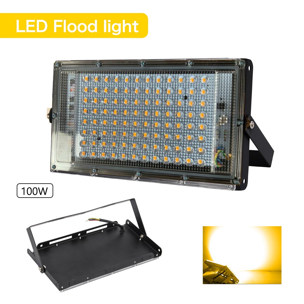 Led Flood Light AC 220V 230V 240V RGB Outdoor Floodlight Spotlight IP65 Waterproof 50W 100W LED Street Lamp Landscape Lighting