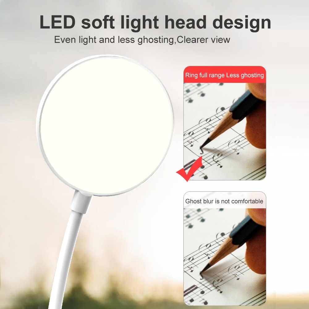 1200mAH/2500mAH LED USB Charging 3 Modes Clip Desk Lamp Eye Protection Reading Study Light USB Charge
