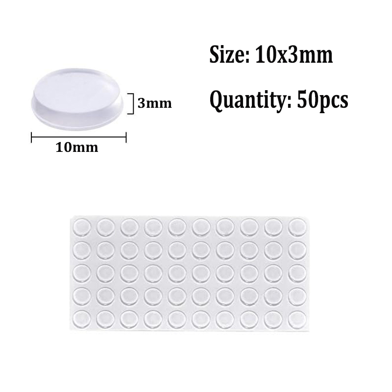 100~10PCS Door Stops Self adhesive Silicone Rubber Pads Cabinet Bumpers Rubber Damper Buffer Cushion Furniture Hardware: Gold