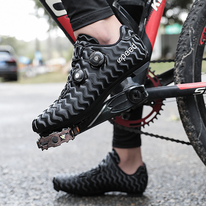 Sapatos de ciclismo profissional para homens e mulheres, impulsionador respirável de sola dura, ciclismo de estrada, sapatos de bloqueio, SPD, sapatos de competição