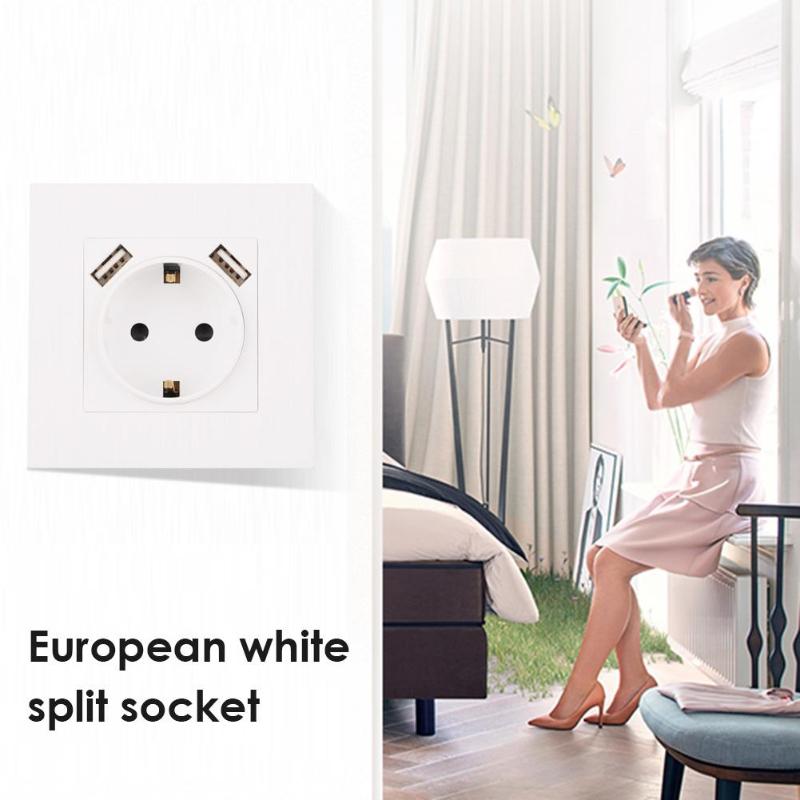 Electrical Wall Socket Double USB Port 220-250V 16A Socket Power Outlet