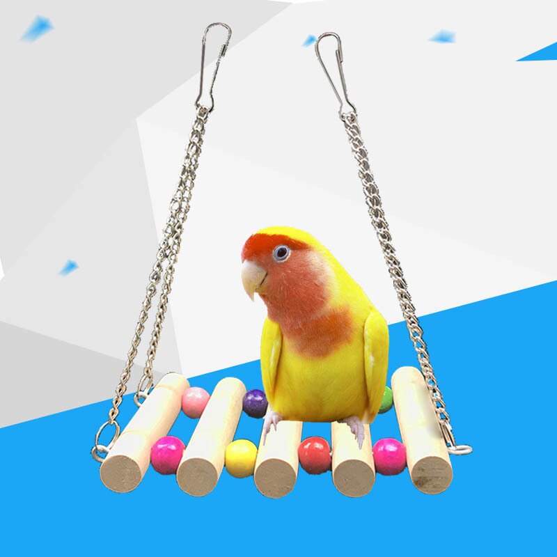 Pet Parrot Birds Toy Parakeet Budgie Cockatiel Cage Hut Nest Bird Toy Hammock Swing Toy Hanging Toy Brinquedo Pet Supplies: suspension bridge
