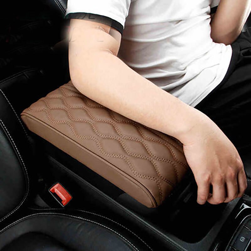 Naaien Auto Armsteun Pad Cover Universal Center Console Borduur Lederen Auto Seat Armleuningen Doos Bescherming Kussen Hand Ondersteunt