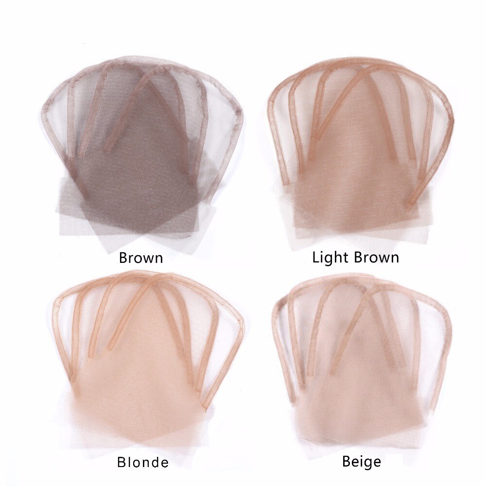 1pcs/lot Lace closure frontal base 4x4inch brown color swiss lace wig caps for making closure