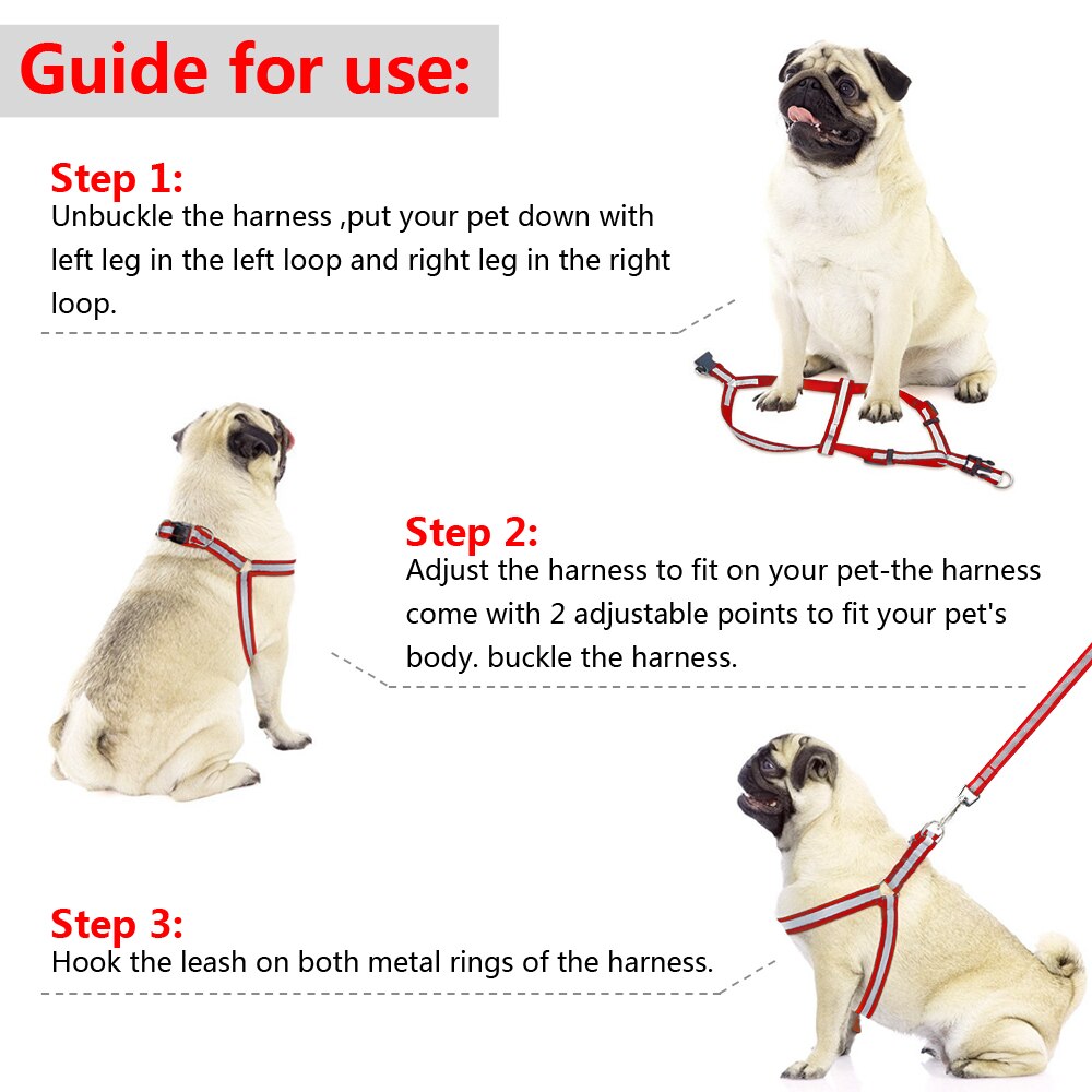 7 Colors Nylon Reflective Dog Harness Set S Yorkie Chihuahua Puppy Small Lead Leash Dogs Medium For M