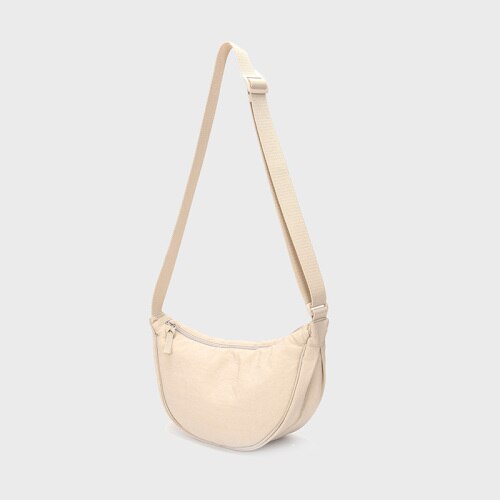 Nylon Casual Canvas Crossbody Dumplings Bags For Women Shoulder Messenger Bag Female Handbags and Purses: creamy-white