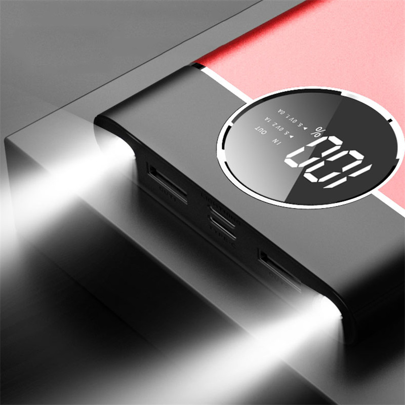 80000mah grande capacidade display digital banco de potência móvel com led duplo usb portátil seguro carregamento rápido bateria externa