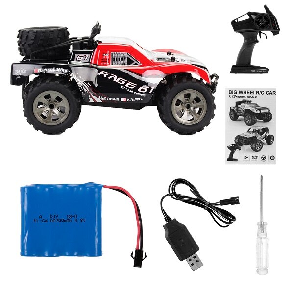 RC Auto 2.4 GHz 1:18 2WD PVC del corpo di Automobile Borsette RC Auto 18 km/h Off-Road King Auto per i principianti Giocattoli per I Bambini Grande Regalo Dei Capretti: Grigio