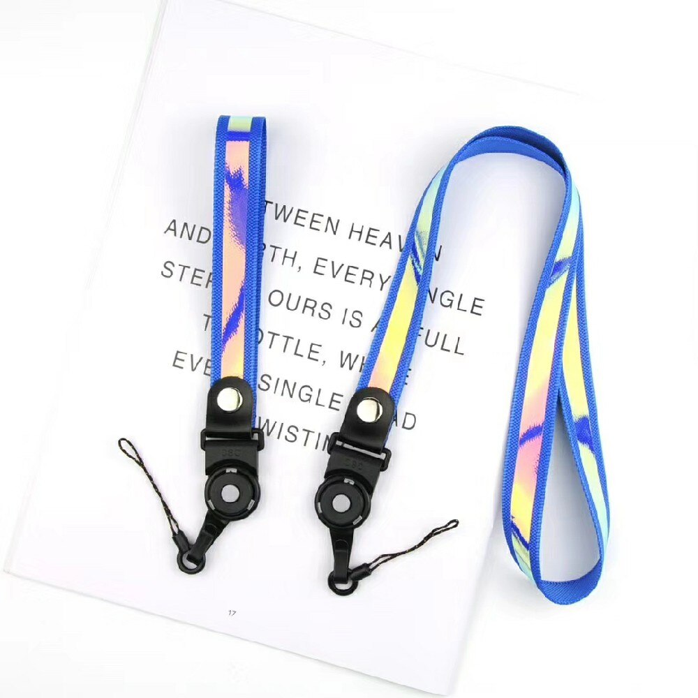 Summer Blue Ray Lanyards Strap Neck Wrist Straps Holder 2 in 1 Blue Radiation Phone Grip Holder Sport Gym ID Card Strap: blue