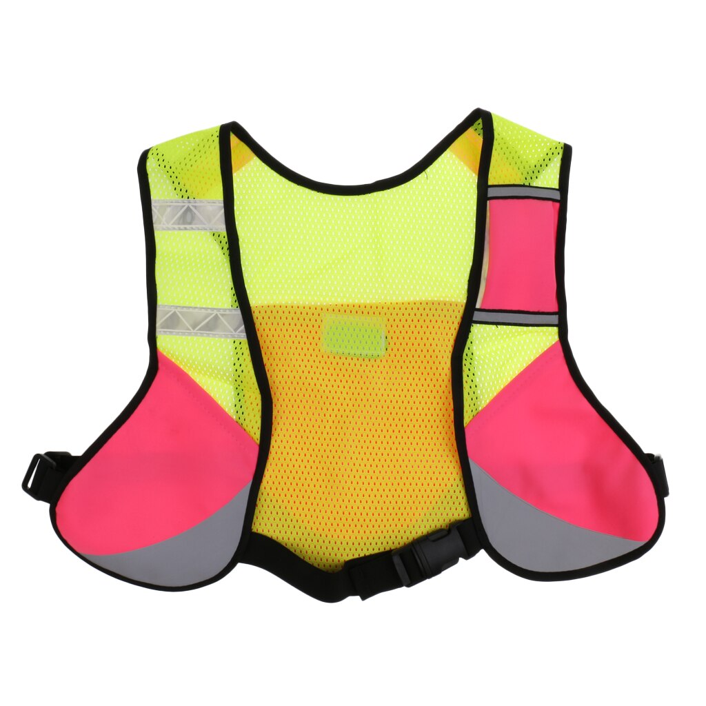 Safety Reflective Strip Running Cycling Water Hydration Backpack: Pink
