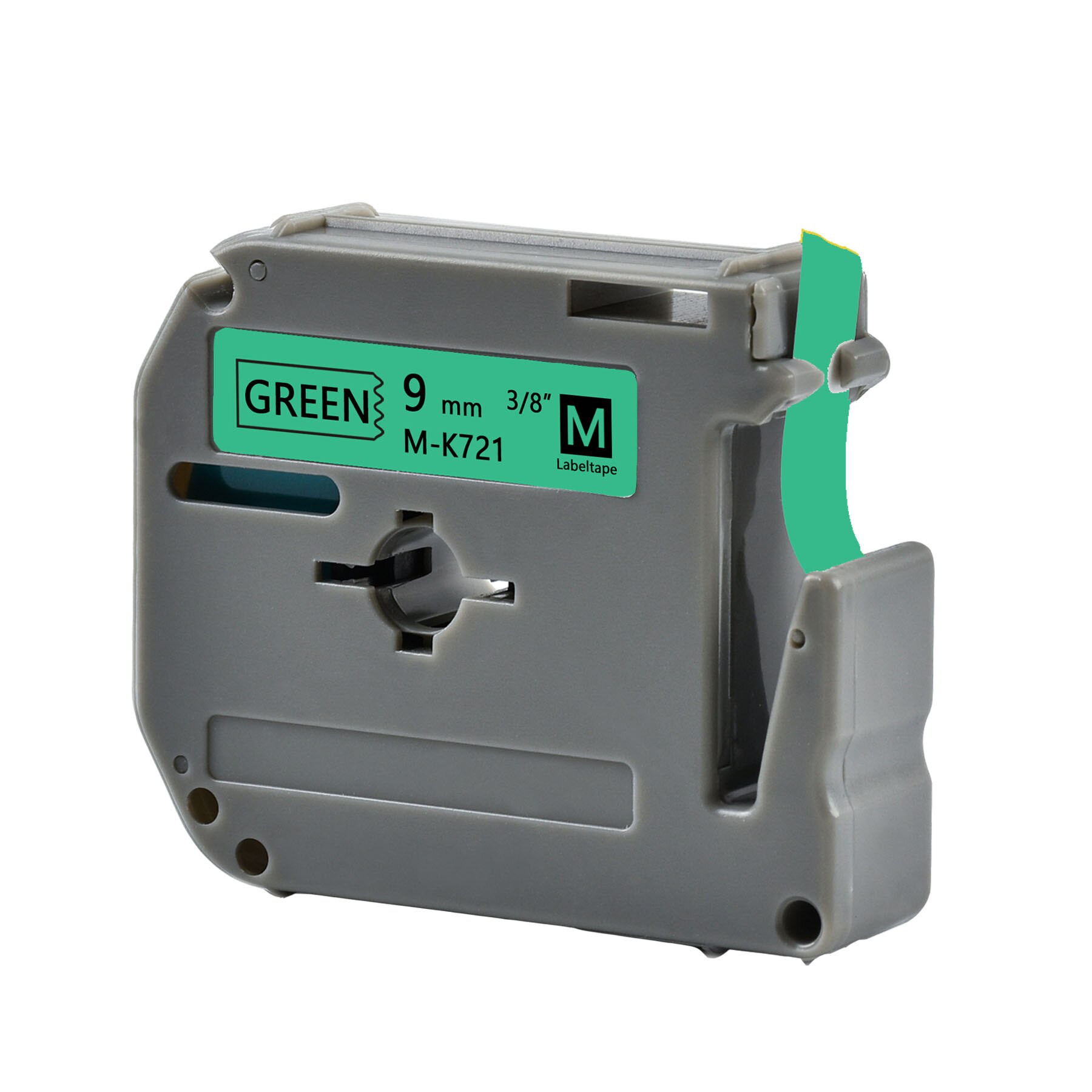 Cidy MK-221 Compatibel Brother M-K221 MK221 Mk 221 Zwart Op Wit 9 Mm Sterke Lijm Label Tapes Voor PT-80 PT-70: black on green