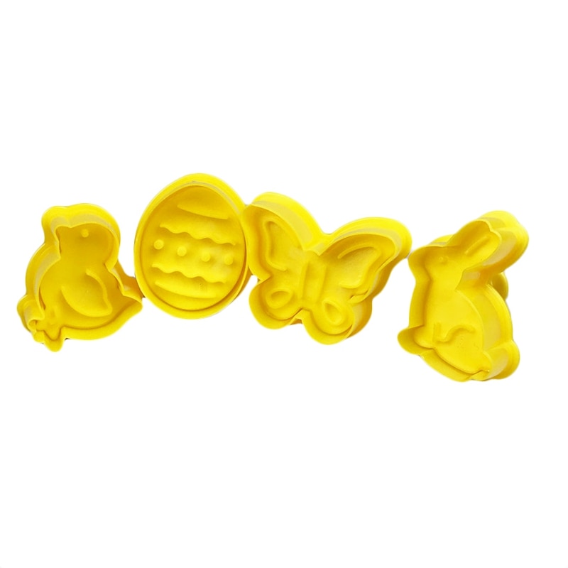 4 stuks Easter Bunny Vlinder Konijn Cartoon Sugarcraft Cakevorm Fondant Cookie Cutter Decoratie Eieren Decoreren Gereedschappen