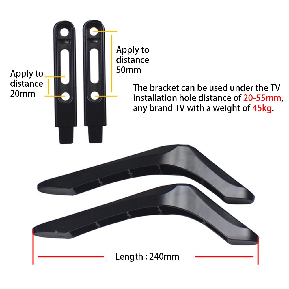 1pc Aluminum Alloy TV Pedestal Set With Screws No Punching Living Room Table Stable Universal Stand Base For LCD Screen #920