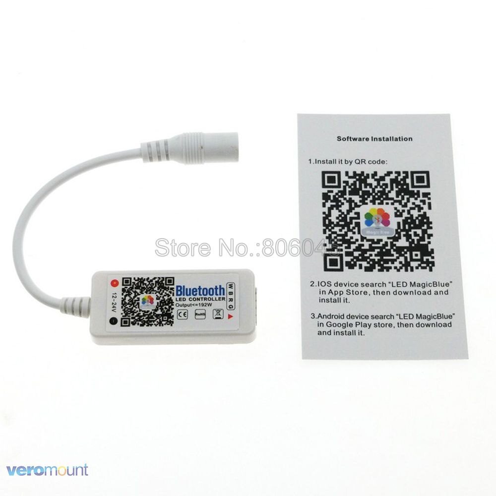 Bluetooth RGBW LED Controler 12V 24V 192W Mini RGBW LED Controller for 5050 RGBWW RGBCW LED Strip Light