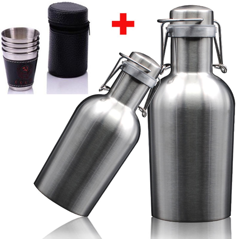 Healthy Beer Barrels Pot Stainless Steel Wine Barrel 1L 1.5L 2L Bottle Double Wall Drink Kettle Wine Jugs Barware