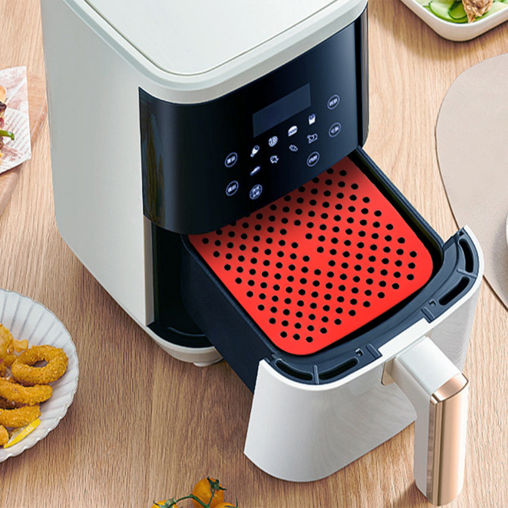 Air Fryer Silikon Matte Küche Zubehör Antihaft-Back Matte Gebäck Werkzeuge Zubehör Backformen Öl Matten Kuchen Gegrillte Untertasse