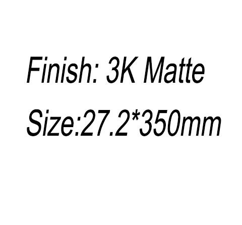 Uden logo 3k blank/mat fuldkulfiber vej/mtb cykel saddelpind offset 25mm cykel sadelpind rør 27.2/30.8/31.6 x 350mm: Matte 27.2 x 350mm