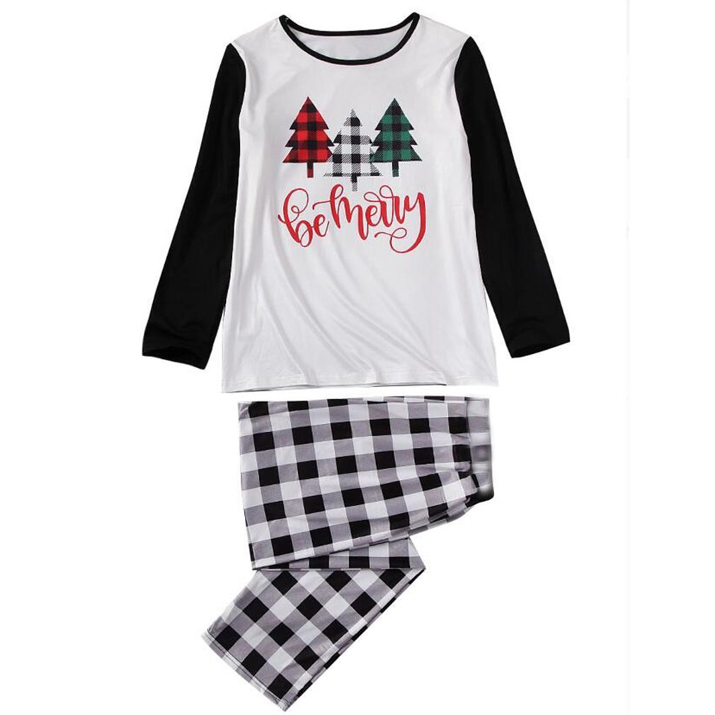 Pyjama de noël assorti pour famille, ensemble 2 pièces, maman et moi, imprimé arbre de noël, vêtements de maison père fils, haut + pantalon: Kids 120