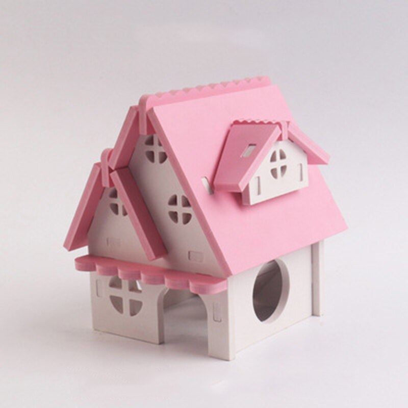Leuke Houten Hamster Hideout Creatieve Hamster Villa Kleine Huisdier Hideout Hamster Huis Dier Slapen Kooien Accessoires